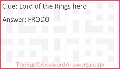 Lord of the Rings hero Answer