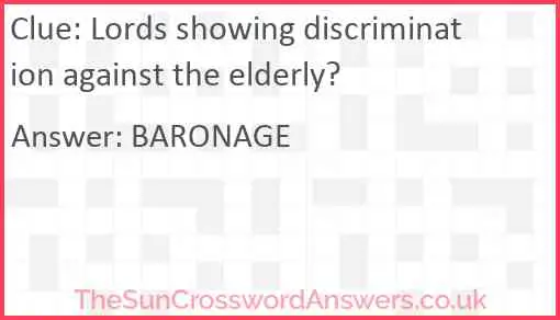 Lords showing discrimination against the elderly? Answer