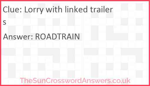 Lorry with linked trailers Answer