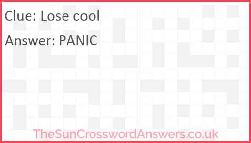 Lose cool Answer