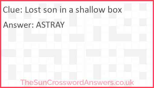 Lost son in a shallow box Answer