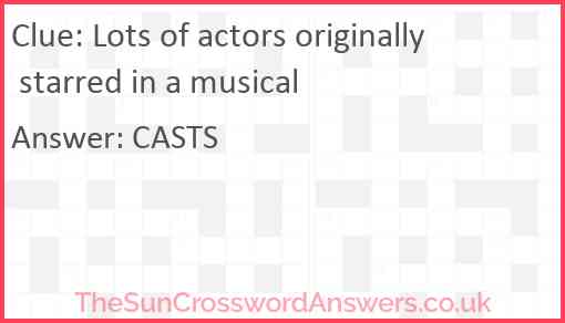 Lots of actors originally starred in a musical Answer