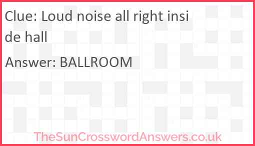 Loud noise all right inside hall Answer