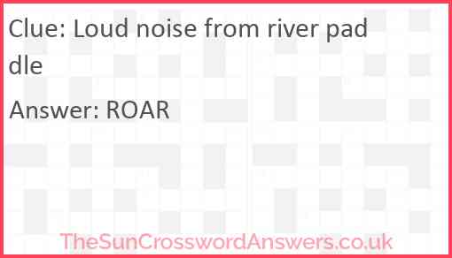 Loud noise from river paddle Answer