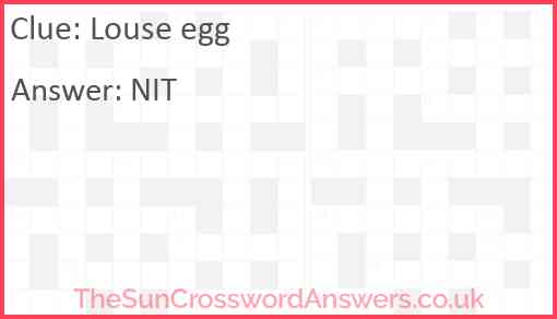 Louse egg Answer