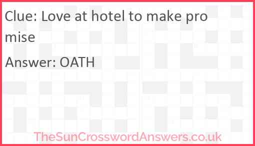 Love at hotel to make promise Answer