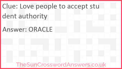 Love people to accept student authority Answer