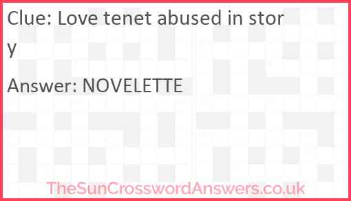 Love tenet abused in story Answer