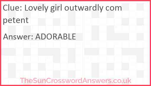 Lovely girl outwardly competent Answer