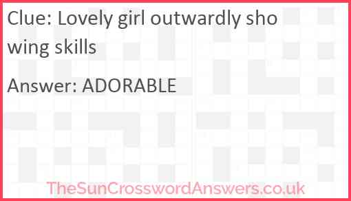 Lovely girl outwardly showing skills Answer