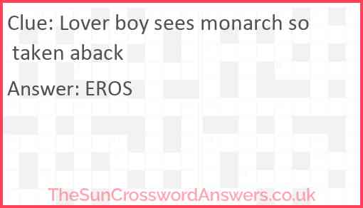 Lover boy sees monarch so taken aback Answer