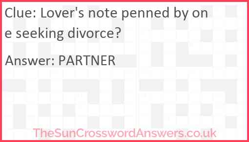 Lover's note penned by one seeking divorce? Answer