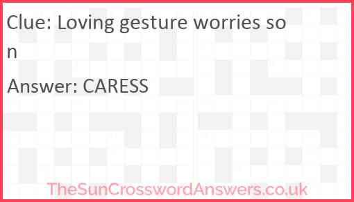 Loving gesture worries son Answer