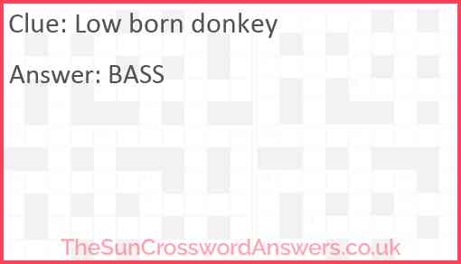 Low born donkey Answer