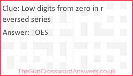 Low digits from zero in reversed series Answer