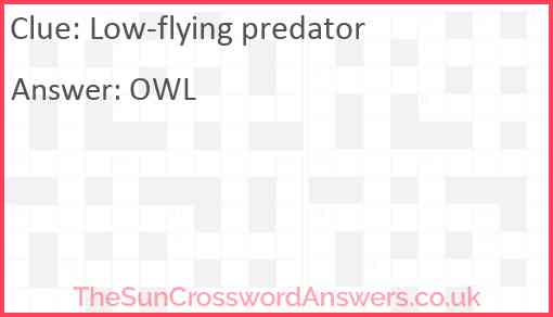 Low-flying predator Answer