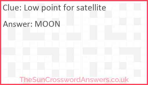Low point for satellite Answer