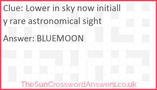 Lower in sky now initially rare astronomical sight Answer