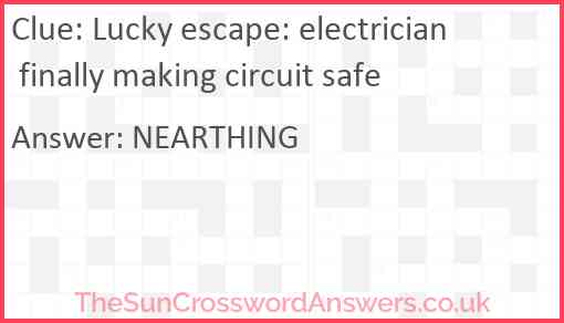 Lucky escape: electrician finally making circuit safe Answer