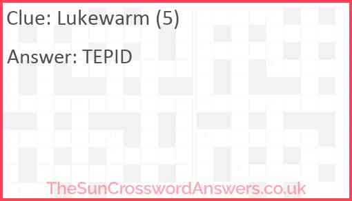 Lukewarm (5) Answer