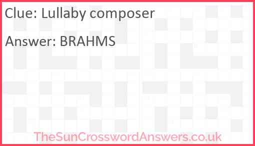 Lullaby composer Answer