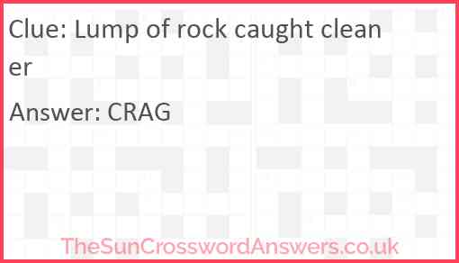 Lump of rock caught cleaner Answer