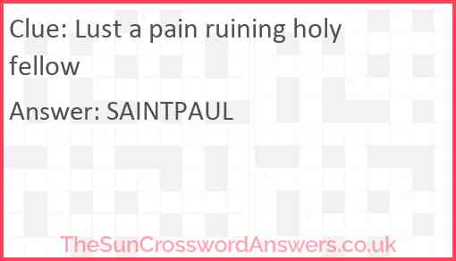 Lust a pain ruining holy fellow Answer