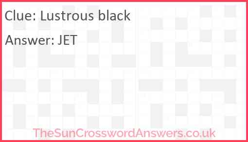 Lustrous black Answer