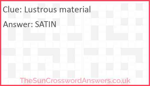 Lustrous material Answer