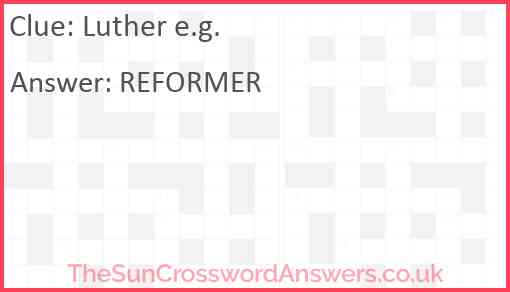 Luther e.g. Answer