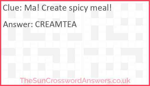 Ma! Create spicy meal! Answer