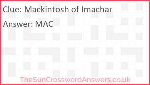 Mackintosh of Imachar Answer
