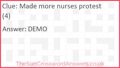 Made more nurses protest (4) Answer