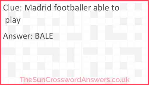 Madrid footballer able to play Answer