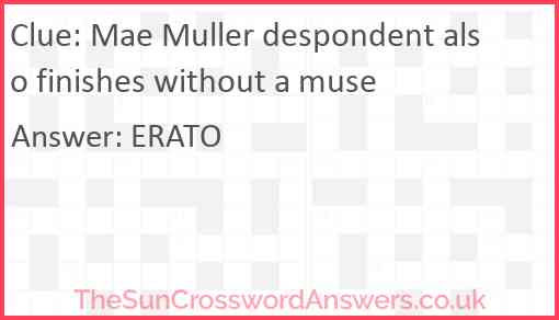 Mae Muller despondent also finishes without a muse Answer