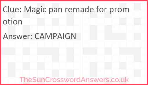 Magic pan remade for promotion Answer