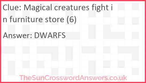 Magical creatures fight in furniture store (6) Answer