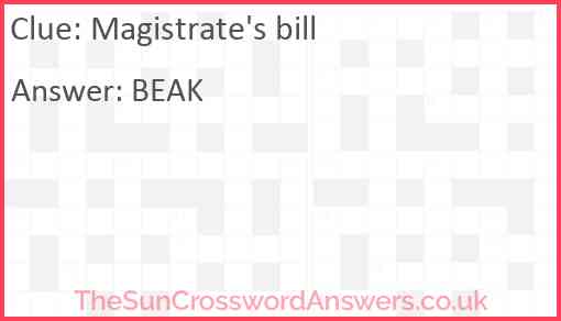 Magistrate's bill Answer