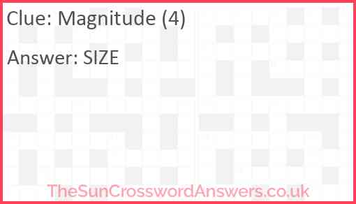 Magnitude (4) Answer