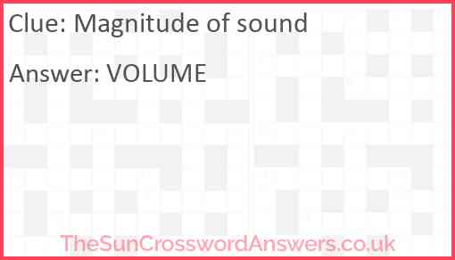 Magnitude of sound Answer
