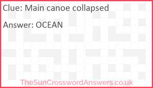 Main canoe collapsed Answer