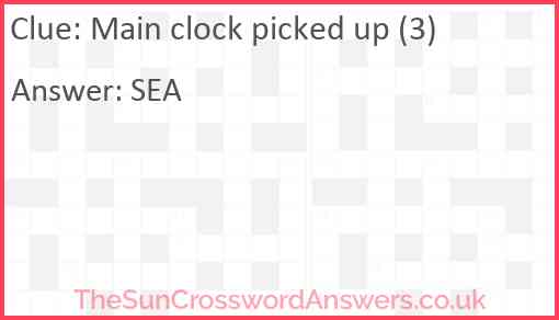 Main clock picked up (3) Answer
