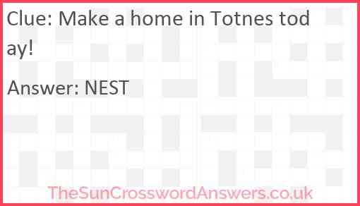 Make a home in Totnes today! Answer