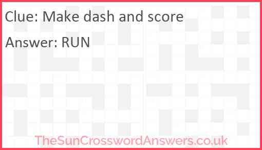 Make dash and score Answer