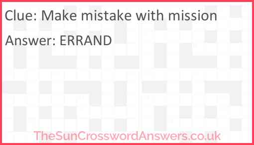 Make mistake with mission Answer