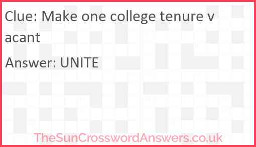 Make one college tenure vacant Answer