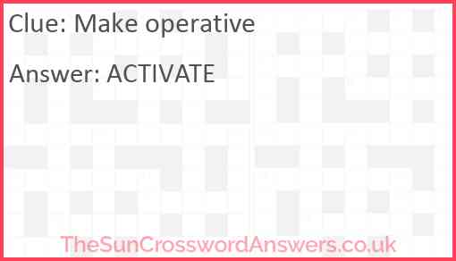 Make operative Answer