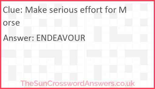 Make serious effort for Morse Answer