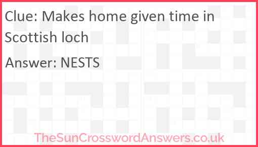 Makes home given time in Scottish loch Answer