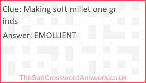 Making soft millet one grinds Answer